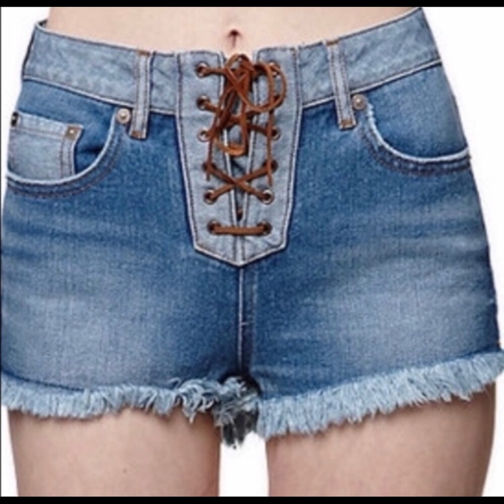 House of Harlow Lace Up Shorts Size 25 NWT